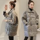 Loose-fit Single Breasted Plaid Coat