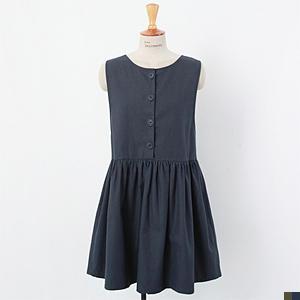 Sleeveless Buttoned A-line Dress
