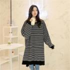 Slit-side Striped Pullover Tunic