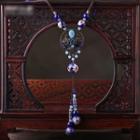 Flower Alloy Pendant Necklace Blue - One Size