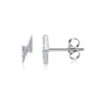 Simple And Fashion Lightning Cubic Zircon Stud Earrings Silver - One Size