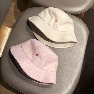 Strawberry Embroidered Bucket Hat