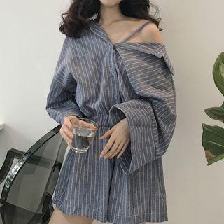 Striped Loose-fit Playsuit