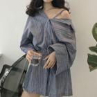Striped Loose-fit Playsuit