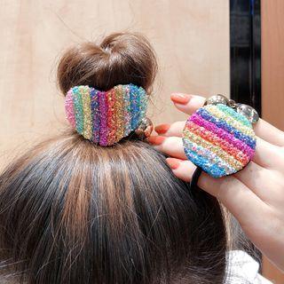 Rhinestone Stripe Beaded Hair Tie