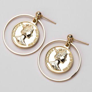Coin & Hoop Dangle Earring
