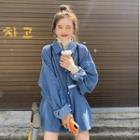 Corduroy Long-sleeve Loose-fit Shirt / Turtle-neck Long-sleeve Top