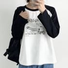 Long-sleeve Raglan Printed T-shirt As Shown In Figure - One Size