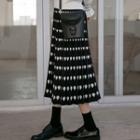 Heart Jacquard Midi A-line Knit Skirt