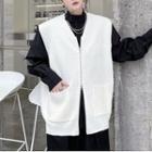 V-neck Zip-up Knit Vest