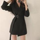 Belted Asymmetric Blazer Dress
