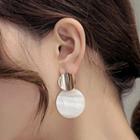 Acrylic Disc Dangle Earring 925 Sterling Silver Pin - One Size