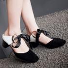 Square Toe Block Heel Pumps