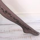 Lace Jacquard Tights Black - One Size