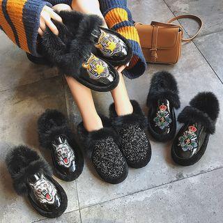 Embroidery / Sequined Snow Short Boots