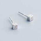 925 Sterling Silver Dice Earring 1 Pair - S925 Sterling Silver - Silver - One Size