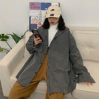 Long-sleeve Checked Oversized Shirt