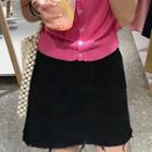 Denim High-waist A-line Skirt