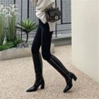 Stitched Chunky-heel Long Boots