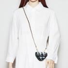 Triangle Faux Leather Crossbody Bag Black - One Size