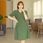 V-neck Wrap-hem Dress