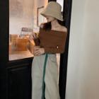 Cold Shoulder Long-sleeve T-shirt / Straight Fit Jeans