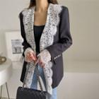 Plunge-neck Lace-trim Jacket