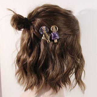 Acrylic Square / Disc Alloy Hair Clip