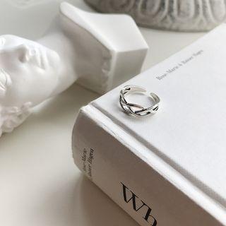 925 Sterling Silver Perforated Open Ring K595 - Open Ring - Silver - One Size