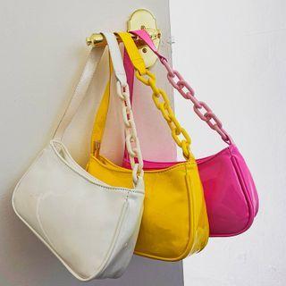 Patent Chain-strap Shoulder Bag