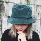 Velvet Bucket Hat Dark Green - M