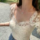 Plain Embroider Lace Cropped Top / Tube Top