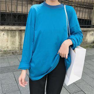 Crewneck Long-sleeve T-shirt Gray - One Size
