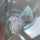 Hologram Triangle Earring White - One Size