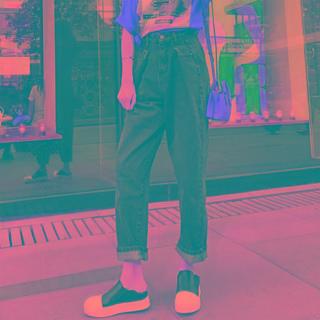 High-waist Washed Straight Fit Baggy Jeans