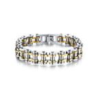 Fashionable Personality Silver Gold Bicycle Chain 316l Stainless Steel Long Bracelet Silver - One Size
