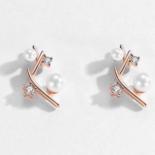 Antler Sterling Silver Ear Stud