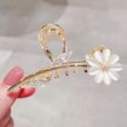 Rhinestone Flower Hair Claw Ly2375 - Gold - One Size