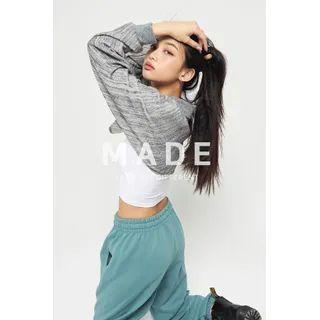 High-neck Cropped Zip-up Cardigan