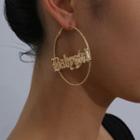 Rhinestone Alloy Hoop Earring 0543 - Gold - One Size