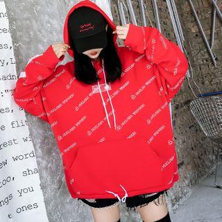 Drawstring Printed Hoodie