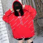 Drawstring Printed Hoodie