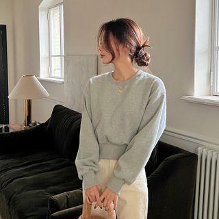 Brushed Fleece Cropped Sweatshirt