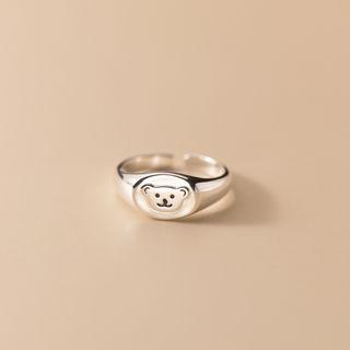 Sterling Silver Bear Ring 1 Piece - S925 Silver - Silver - One Size