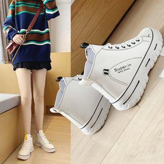 Platform High-top Lace-up Canvas Sneakers