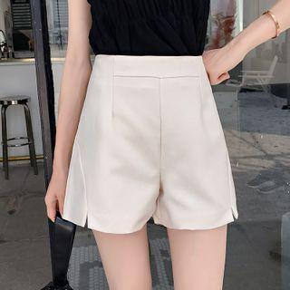 High-waist Plain Loose Fit A-line Shorts