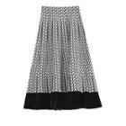 Print Knit Panel A-line Midi Skirt