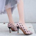 Dotted High Heel Pointy Pumps