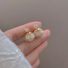 Sterling Silver Cat Eye Stone Drop Earring E5137 - Gold - One Size