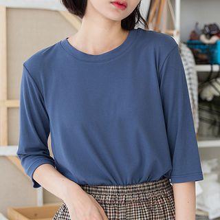 Elbow / Long-sleeve Plain Top